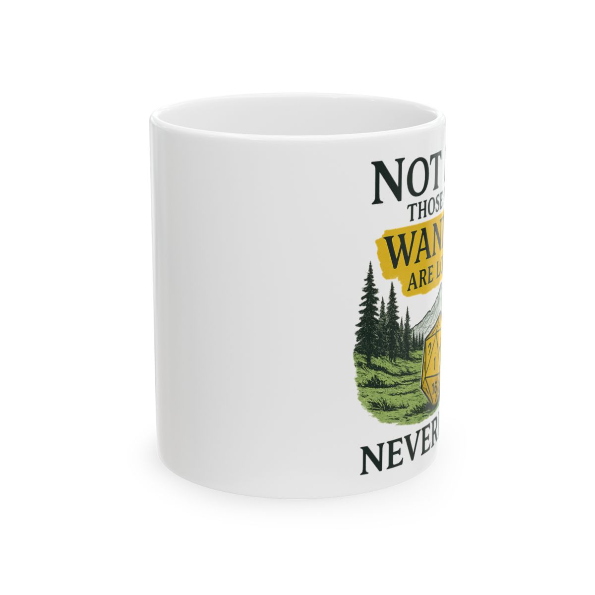 D&D Survival Check Crit Fail Mug | Funny RPG Dice Coffee Cup - alternate angle 1, merchandise