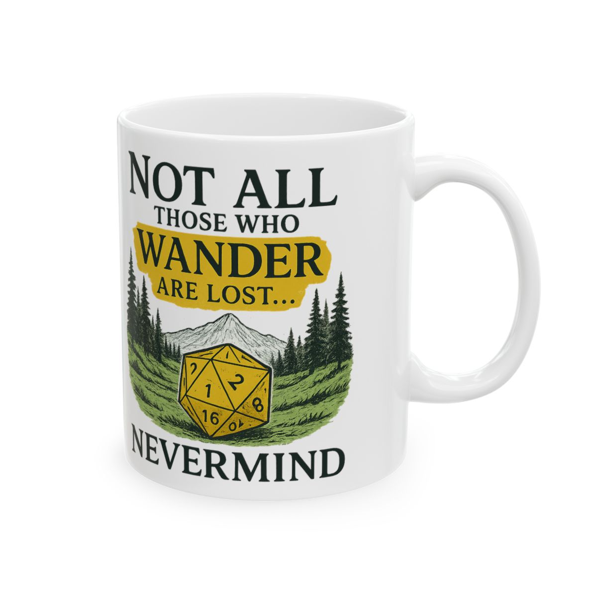 D&D Survival Check Crit Fail Mug | Funny RPG Dice Coffee Cup