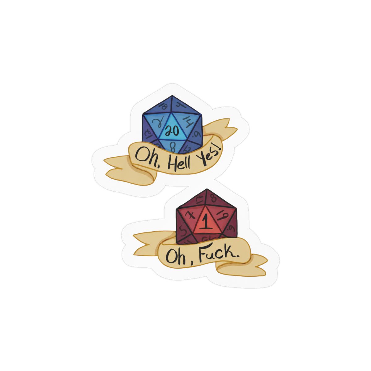 D20 Criticals Funny RPG Gaming Sticker | Vinyl Decal - alternate angle 1, merchandise