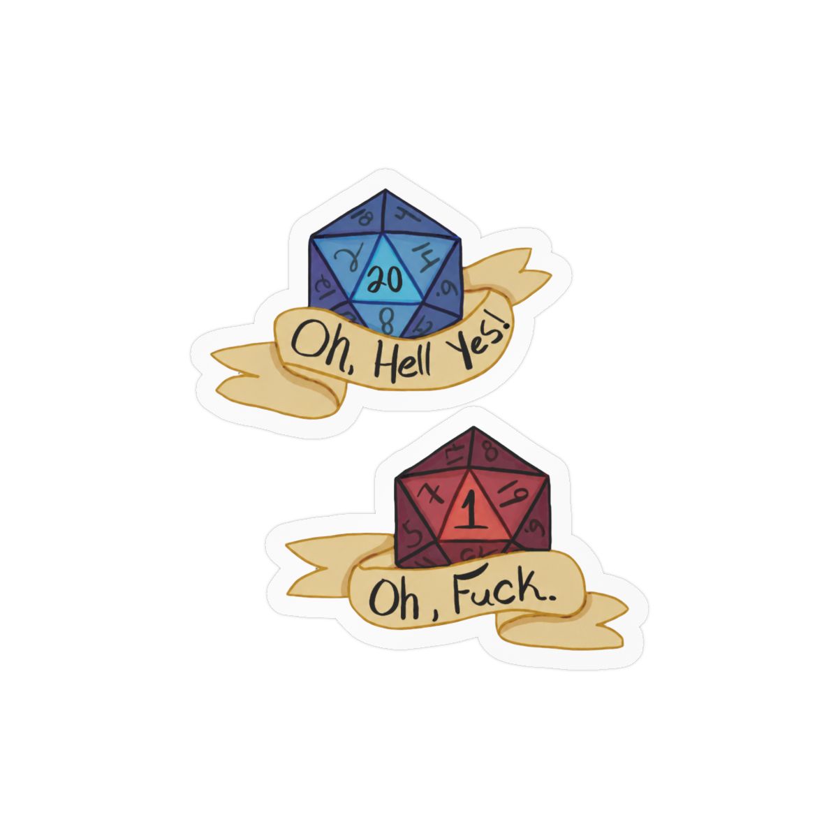 D20 Criticals Funny RPG Gaming Sticker | Vinyl Decal - alternate angle 2, merchandise