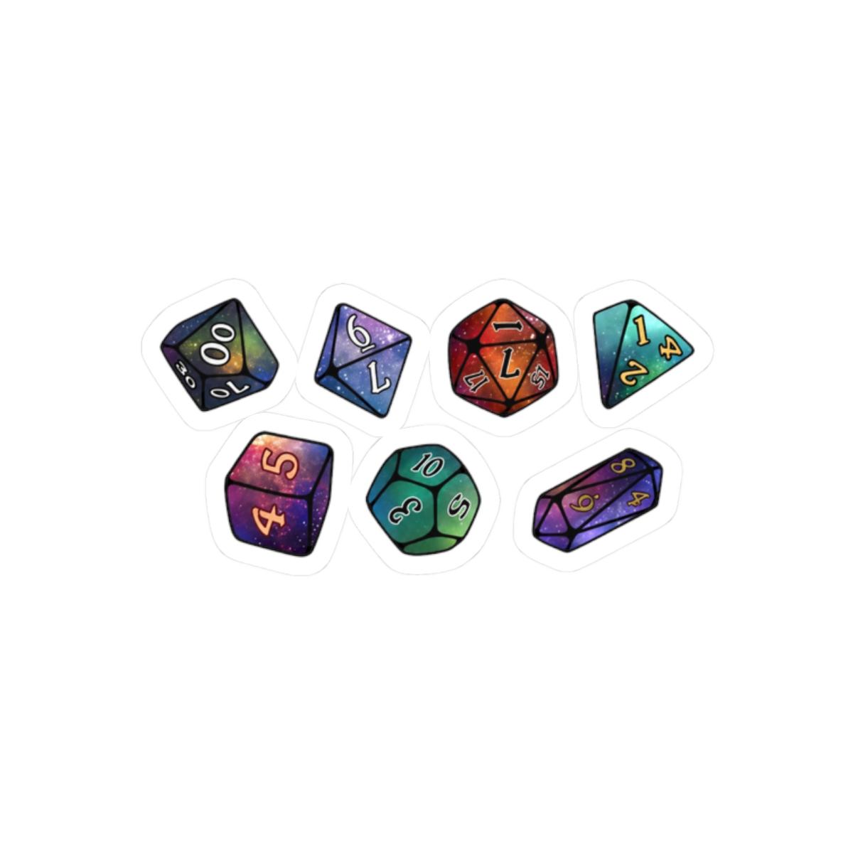 D&D D20 Dice Collection Stickers | Bold Fantasy Gamer Decals - alternate angle 3, merchandise