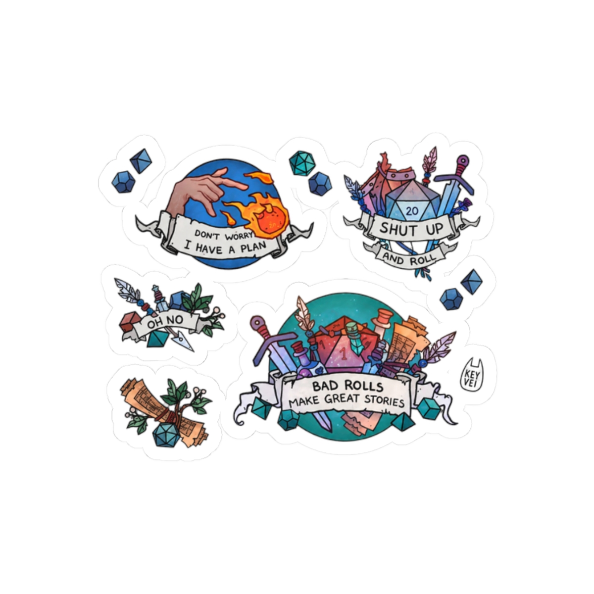 Adventures Begin D&D Sticker Pack Vol. 2 | Fantasy Vinyl Decals - alternate angle 3, merchandise