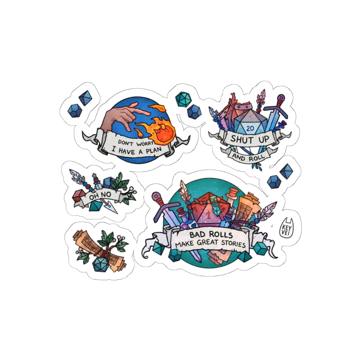 Adventures Begin D&D Sticker Pack Vol. 2 | Fantasy Vinyl Decals