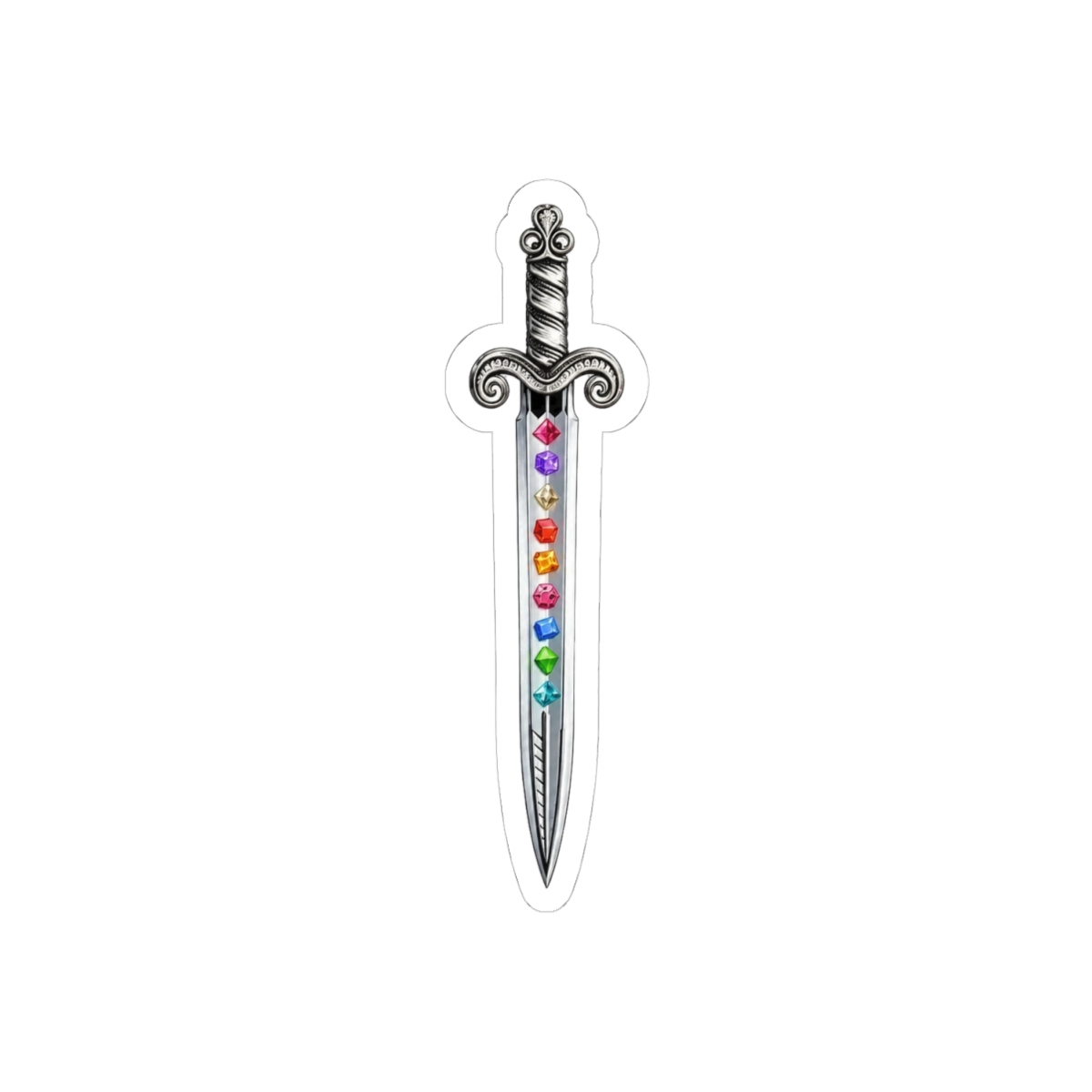 Dungeons & Dragons Dice Sword Sticker | Bold Fantasy Vinyl Decal - alternate angle 1, merchandise