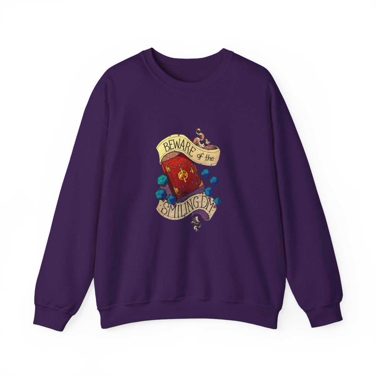 Beware Smiling Dungeon Master Sweatshirt - Funny D&D TTRPG Warning - alternate angle 4, merchandise