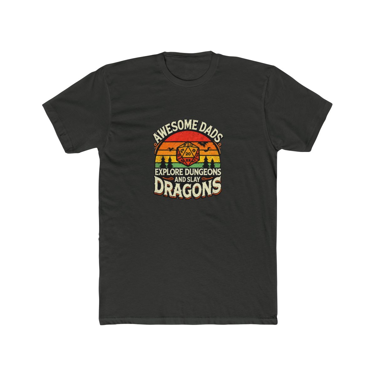 Dungeon Master Dad RPG Dice Dragon T Shirt - Awesome D&D Gift