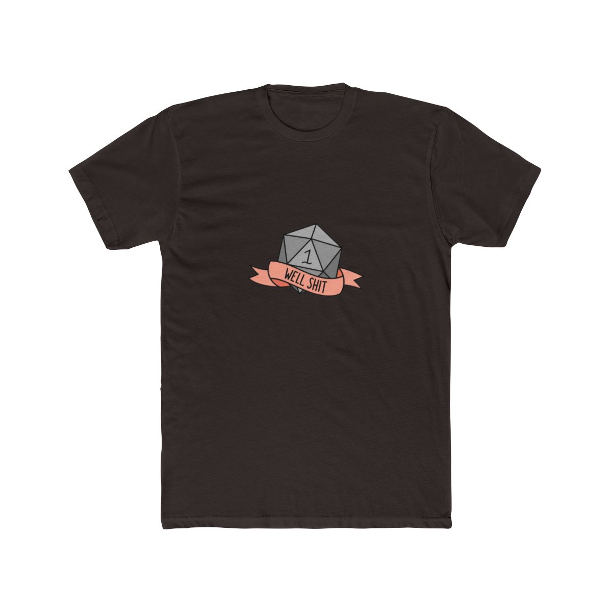 D20 Critical Fail Well Shit Funny Gamer T Shirt - TTRPG Gift - alternate angle 2, merchandise