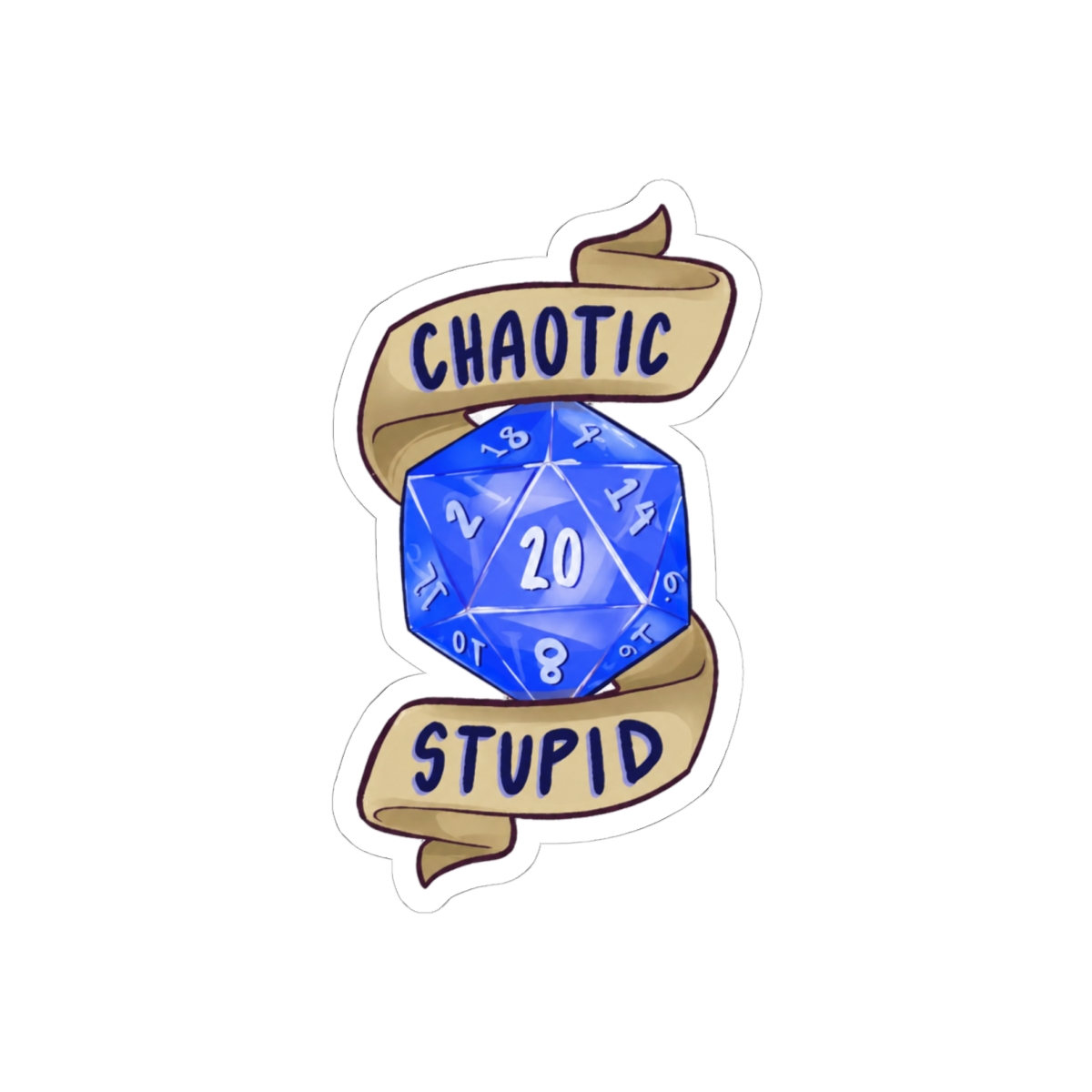 Chaotic Stupid D20 Funny RPG Sticker