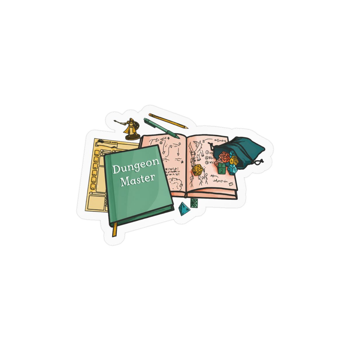 Dungeon Master Bold RPG Sticker | Vinyl Decal for Tabletop Gamers - alternate angle 2, merchandise