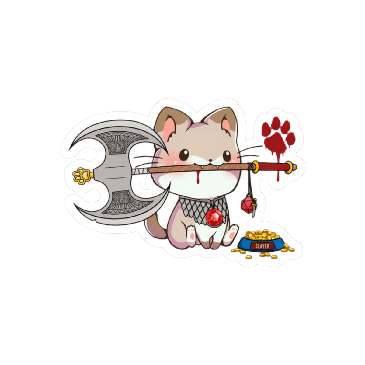 Dungeons & Cats DnD Sticker | Cute D&D Cat Lover Vinyl Decal - alternate angle 3, merchandise