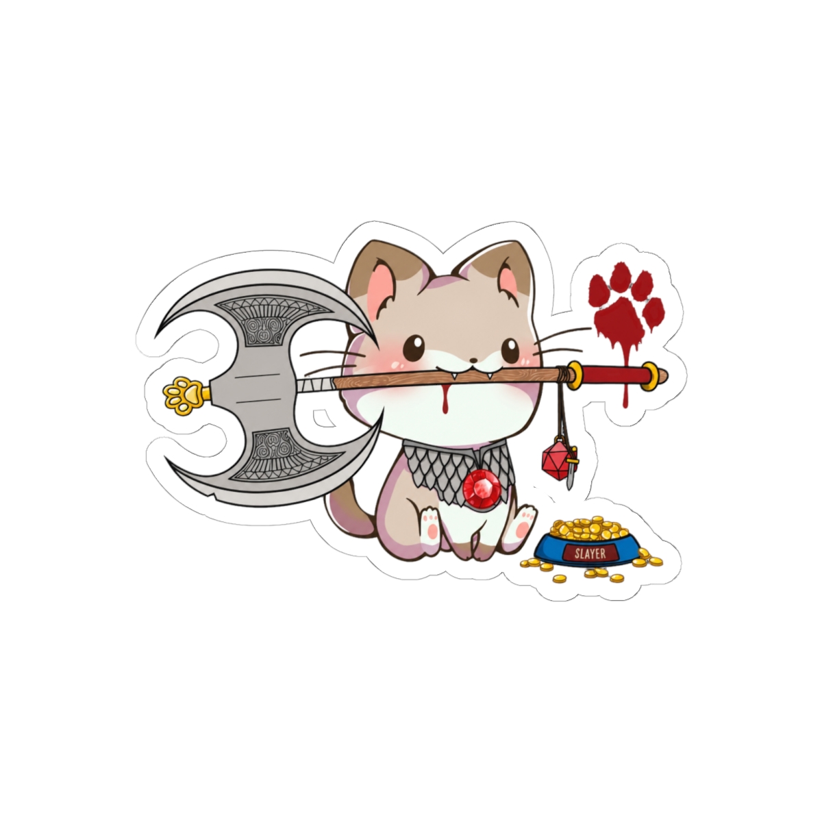 Dungeons & Cats DnD Sticker | Cute D&D Cat Lover Vinyl Decal